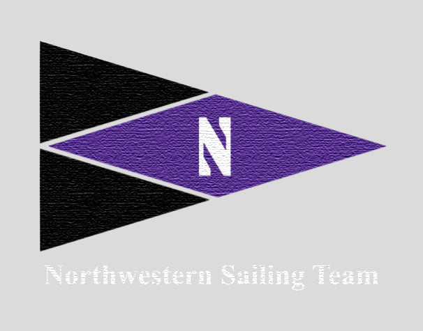Northwestern Burgee with Text Embroidery Charge
